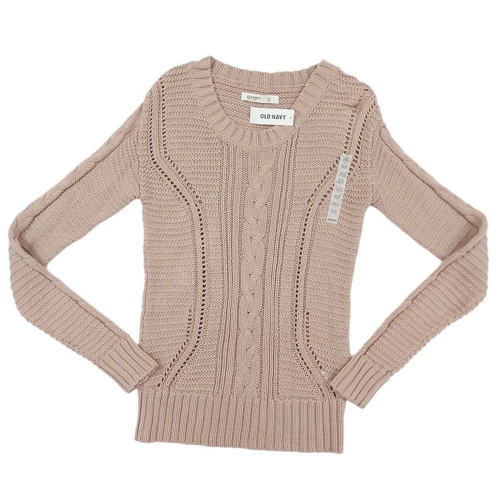 Old Navy Sweater Womens XS Brown Knitted Pullover Round Neck Work School Outdoor